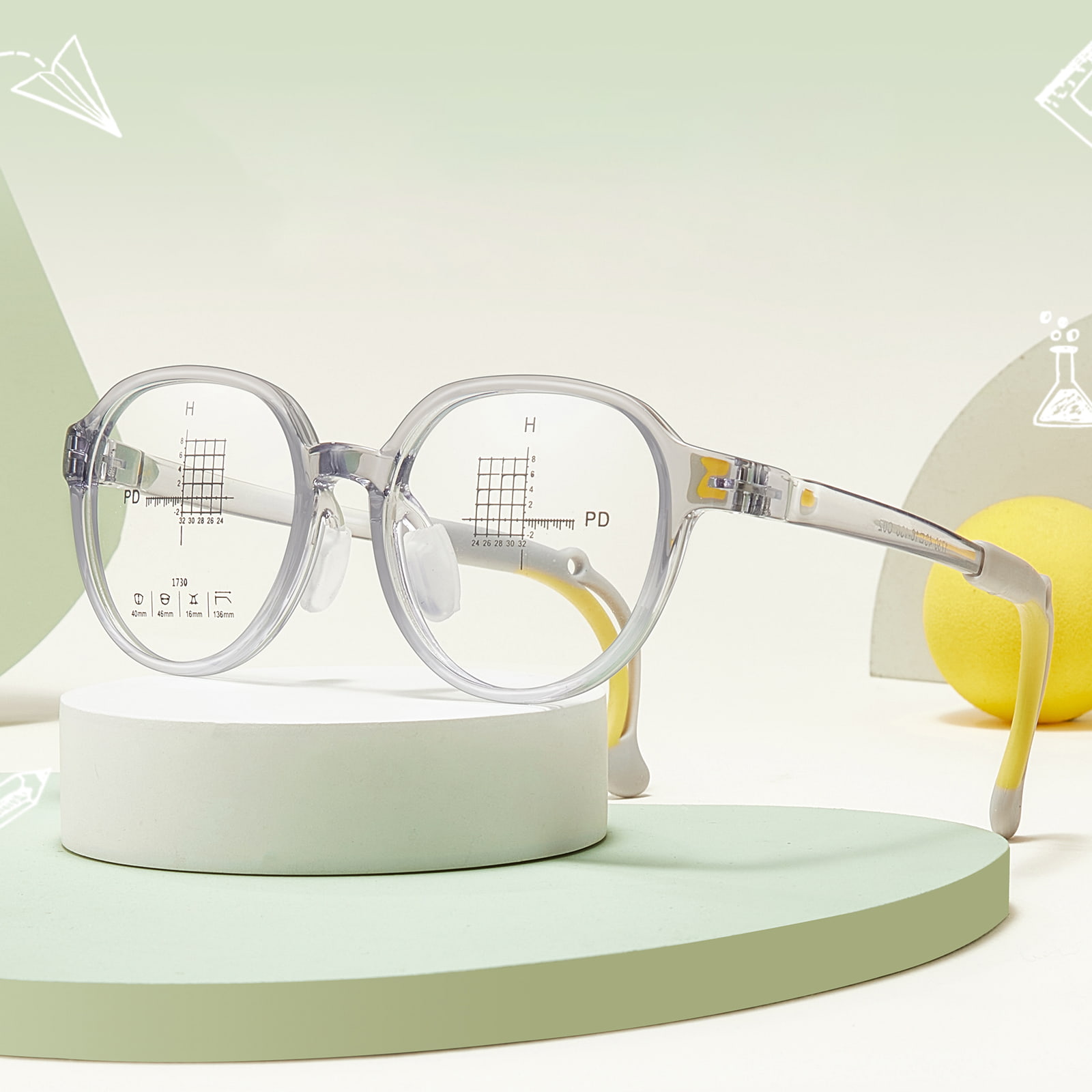 Lunettes à coussinet nasal en Silicone souple, incurvées arbitrairement, respectueuses de l'environnement, respectueuses de la peau, 1730