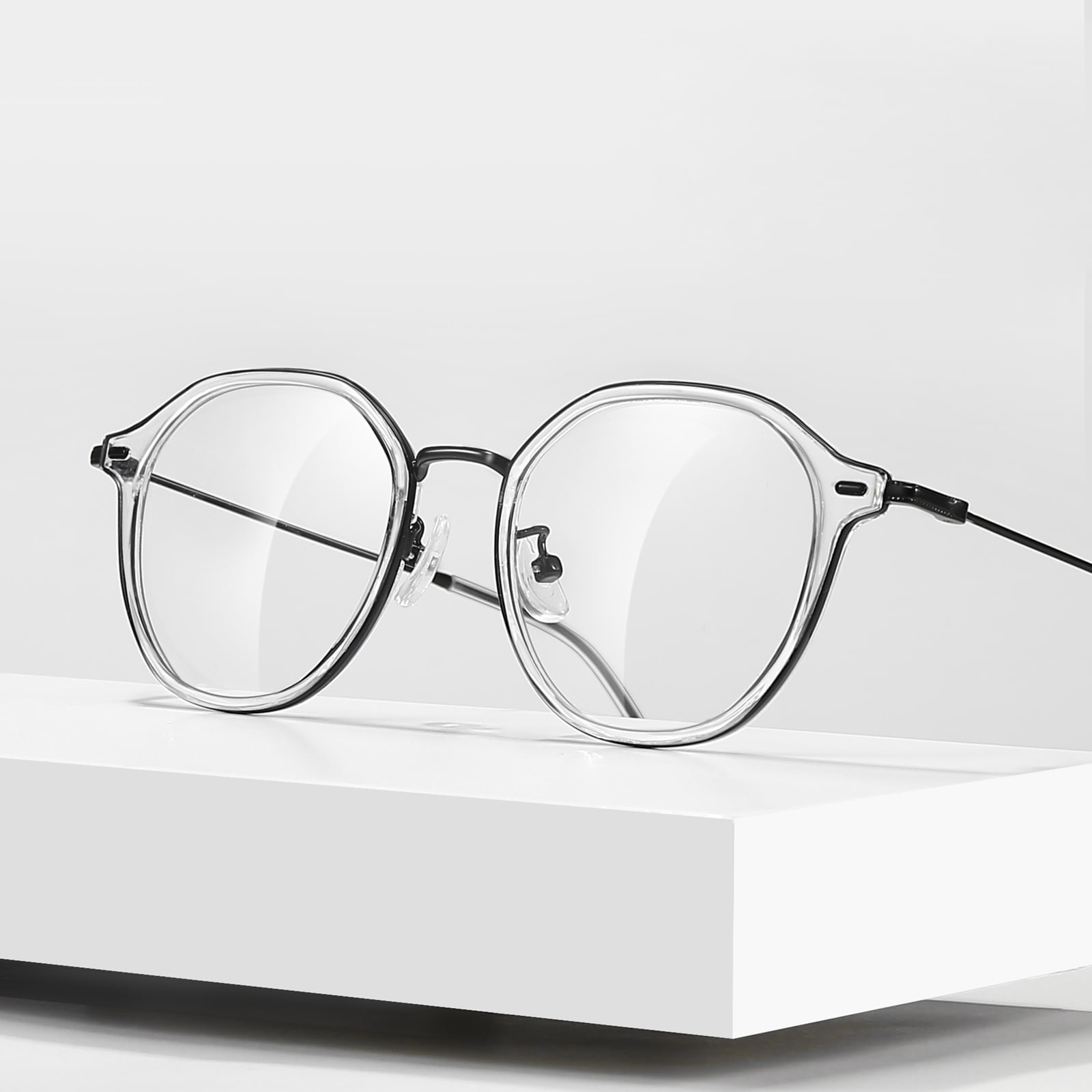 01341 Lunettes à colle dorée librement réglables, lunettes anti-lumière bleue