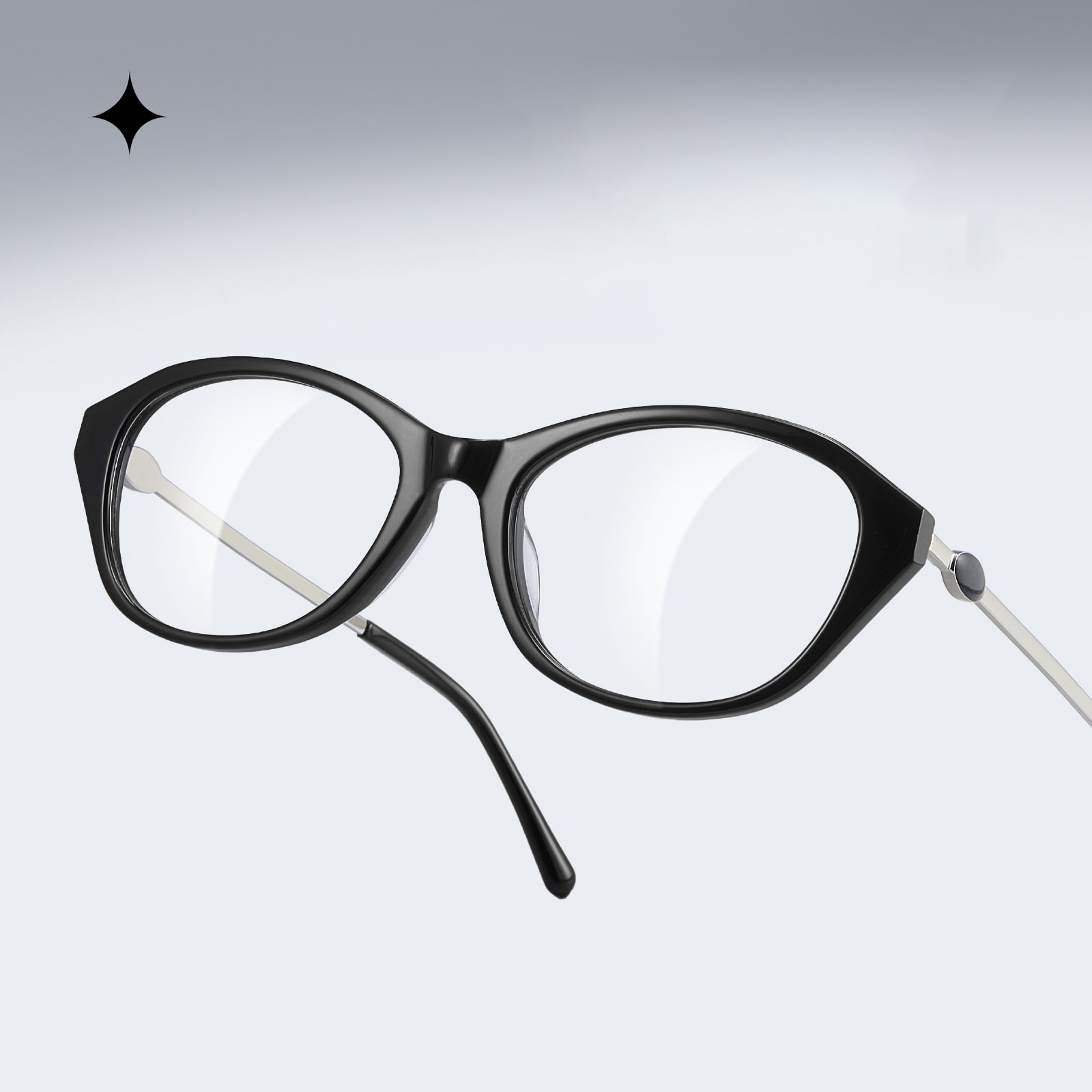 Lunettes rétro œil-de-chat en acétate légères BC2039