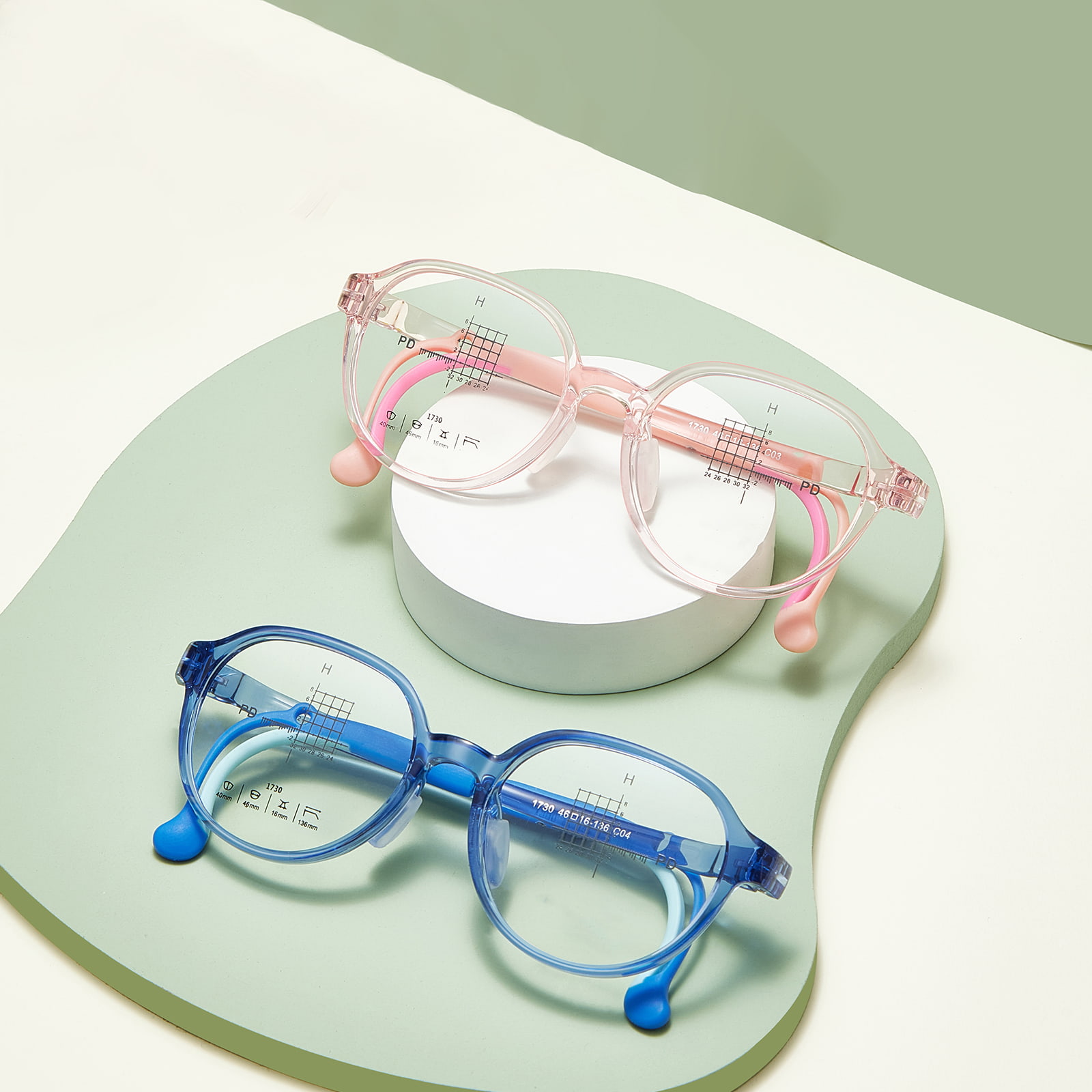 Lunettes à coussinet nasal en Silicone souple, incurvées arbitrairement, respectueuses de l'environnement, respectueuses de la peau, 1730