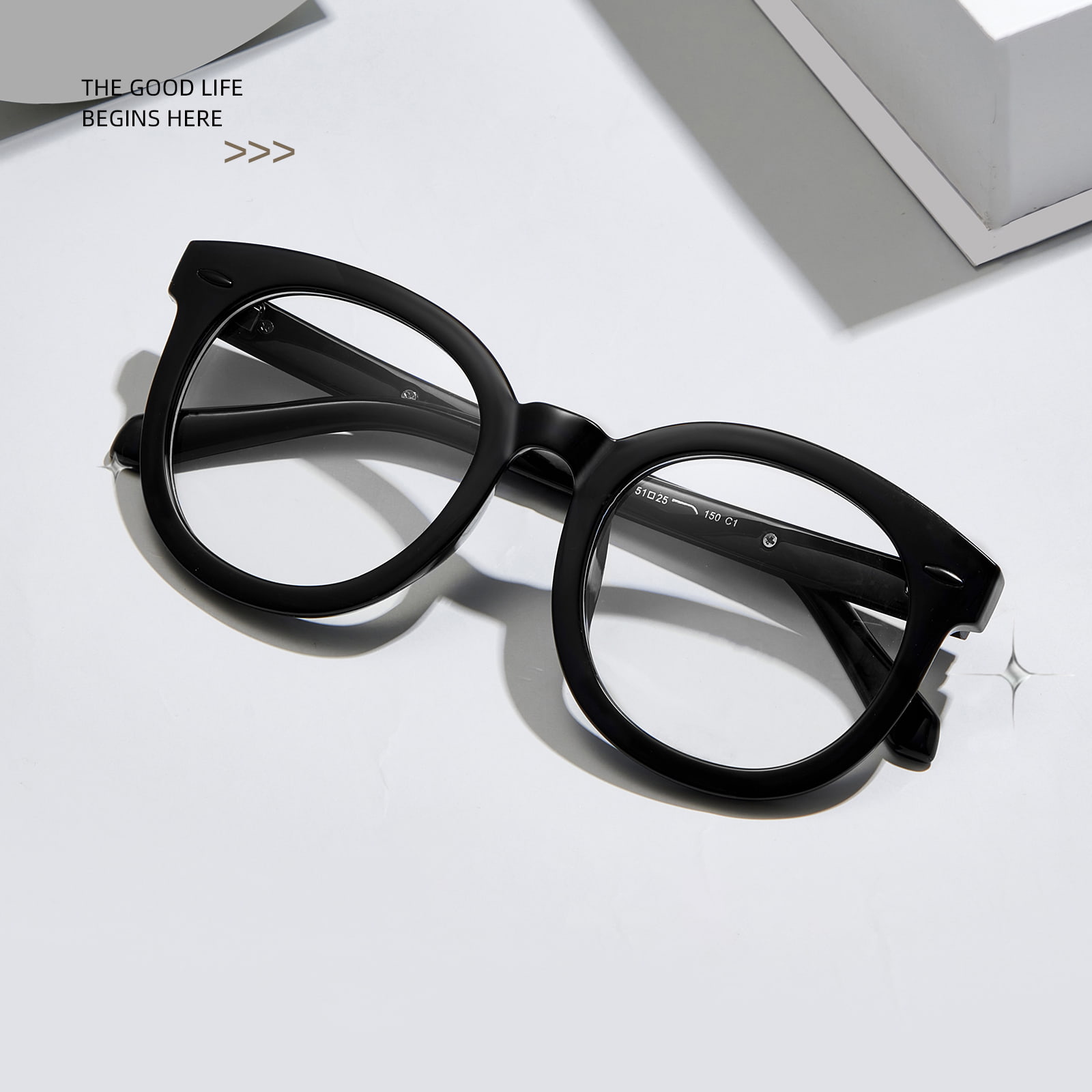 Lunettes anti-lumière bleue à grandes branches rondes 8391