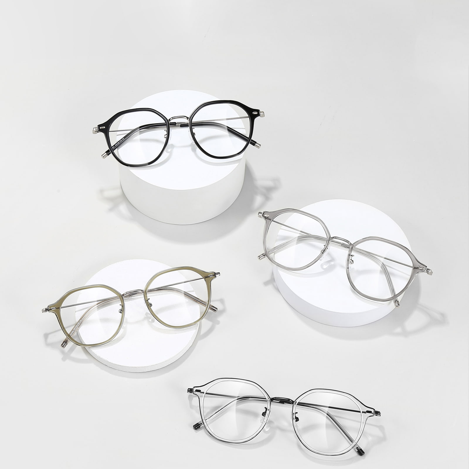 01341 Lunettes à colle dorée librement réglables, lunettes anti-lumière bleue