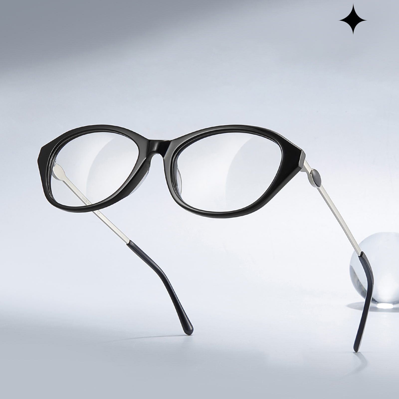 Lunettes rétro œil-de-chat en acétate légères BC2039