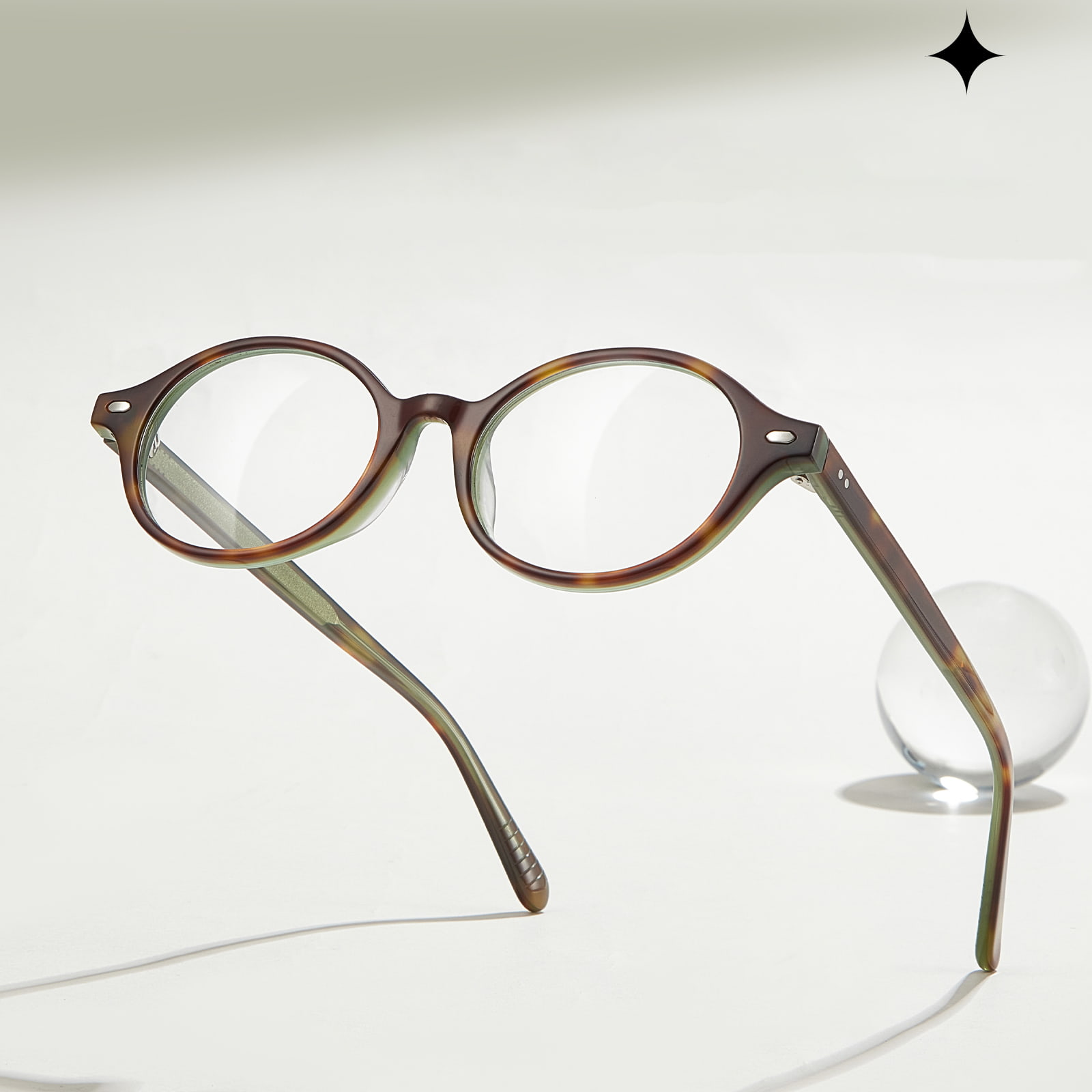 Lunettes ovales simples en acétate hypoallergénique BC8046