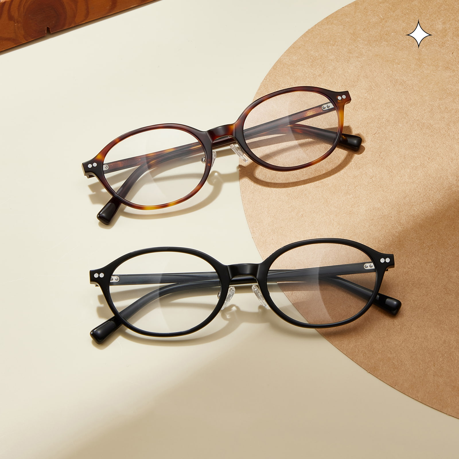 Lunettes ovales en acrylate respectueuses de la peau pour le travail sur ordinateur BC2049