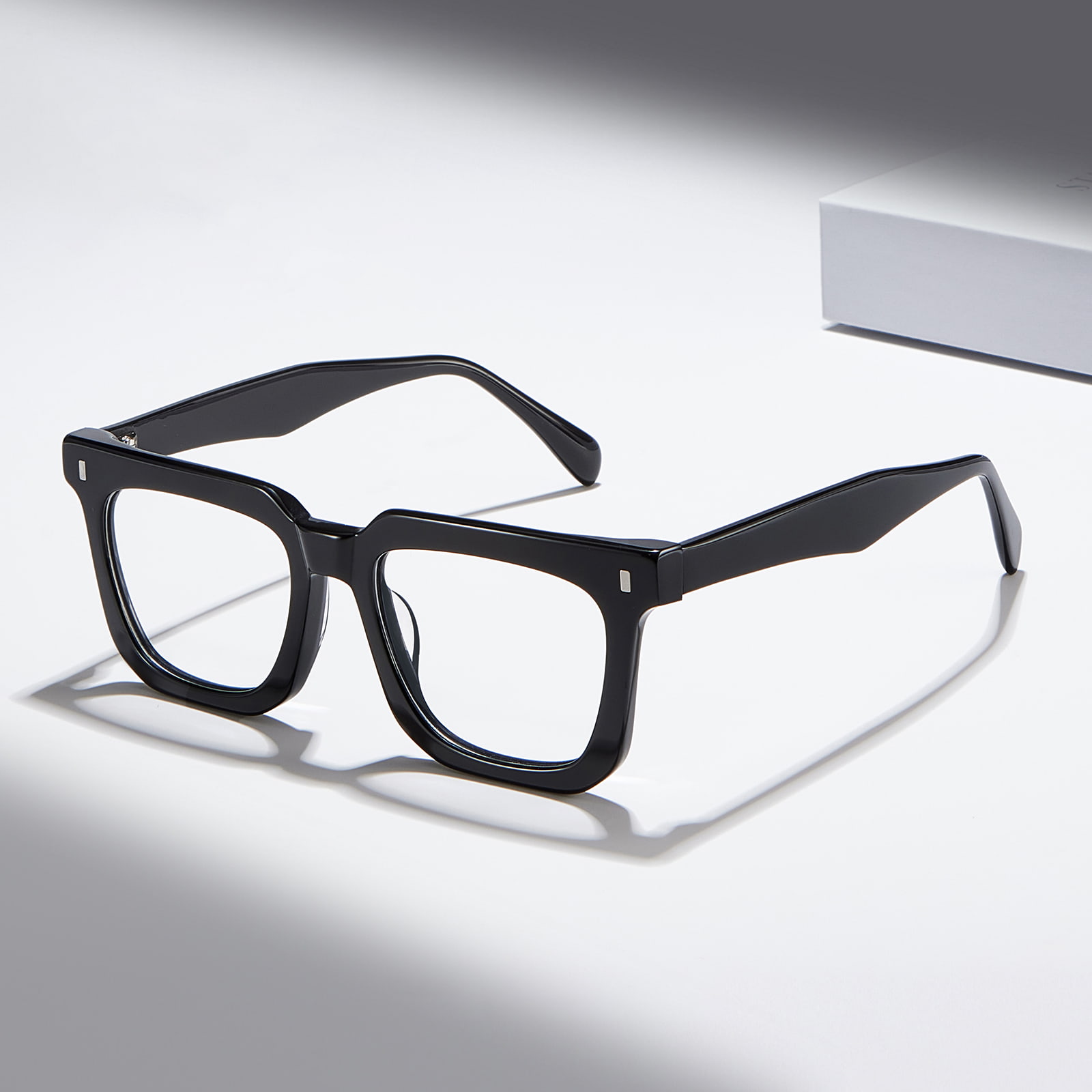 Lunettes en acétate texturé écaille de tortue à monture carrée audacieuse RD29009