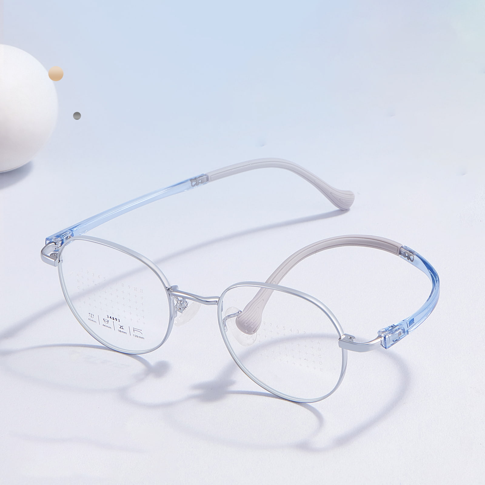 34893 Lunettes en alliage de lentilles de prévention de défocalisation à monture ronde