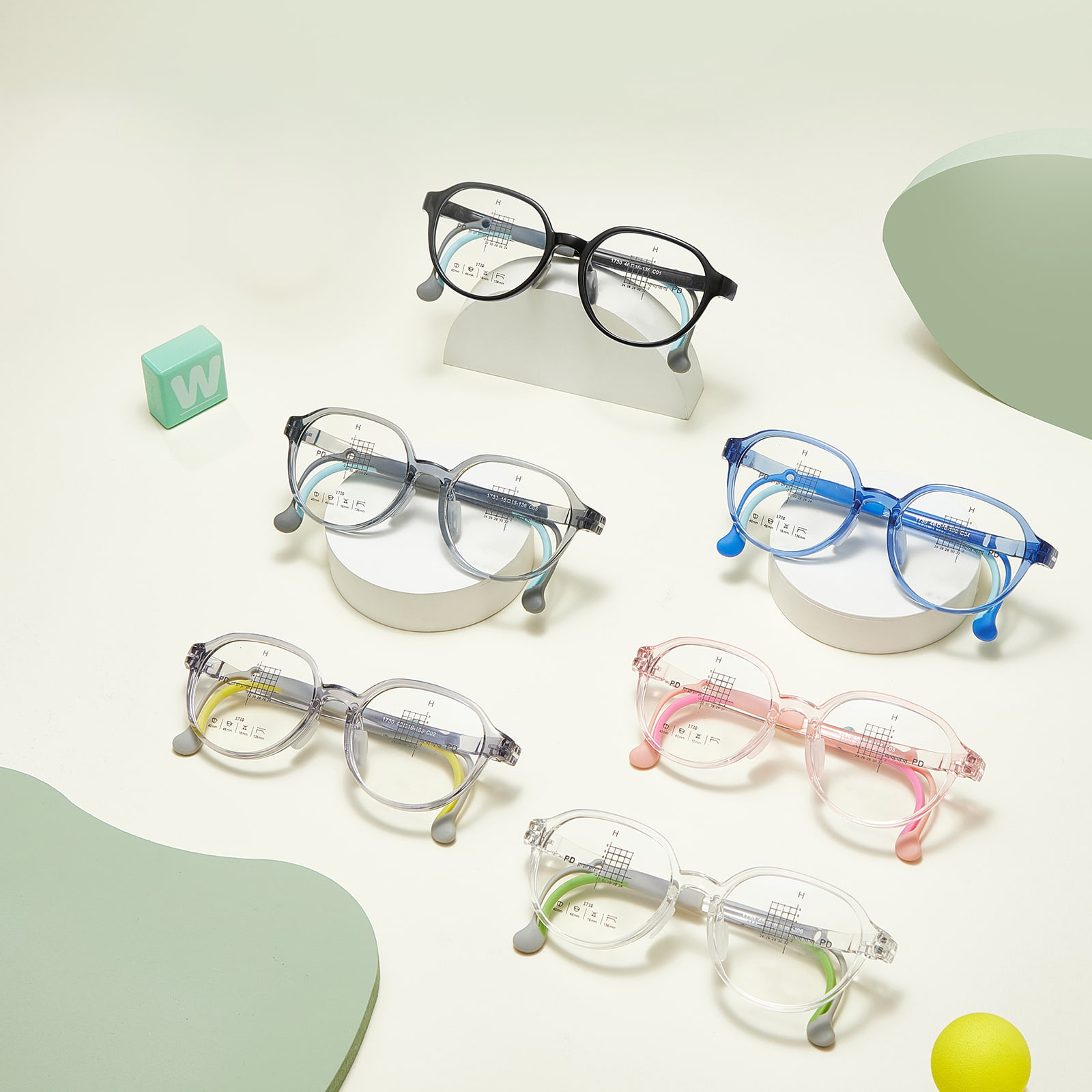 Lunettes à coussinet nasal en Silicone souple, incurvées arbitrairement, respectueuses de l'environnement, respectueuses de la peau, 1730