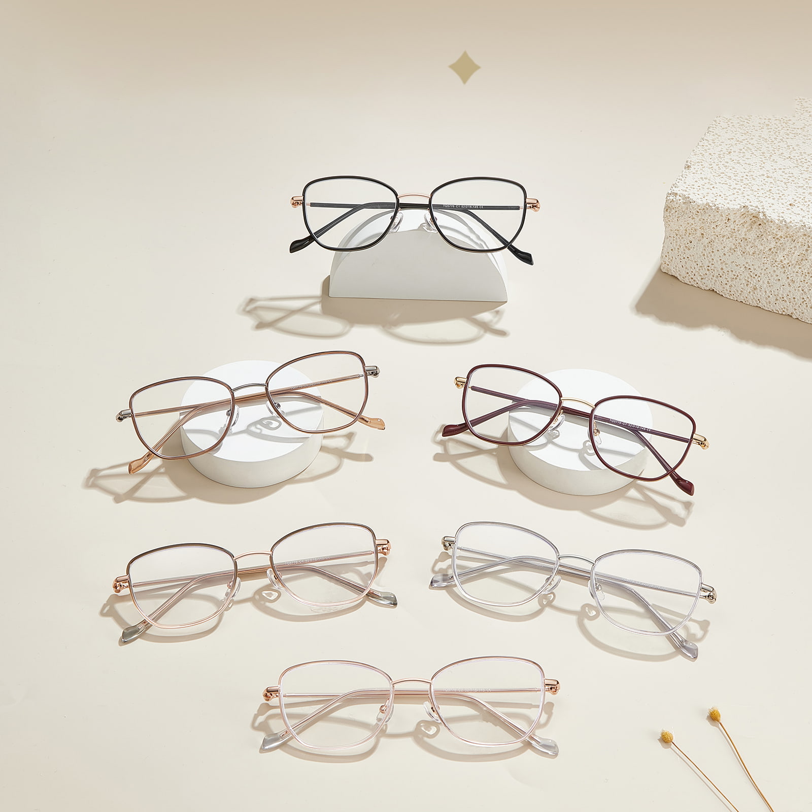 L'anneau intérieur en colle dorée TQ5776 fait légèrement rebondir les branches pour bloquer les lunettes à lumière bleue