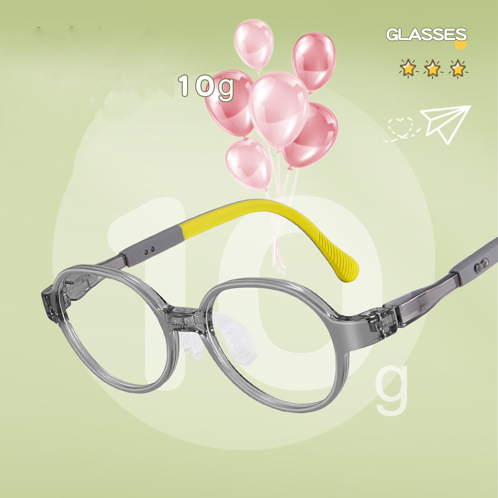 Lunettes à coussinet nasal en Silicone souple, charnière à nœud pour étudiants, résistantes à l'usure, 2072