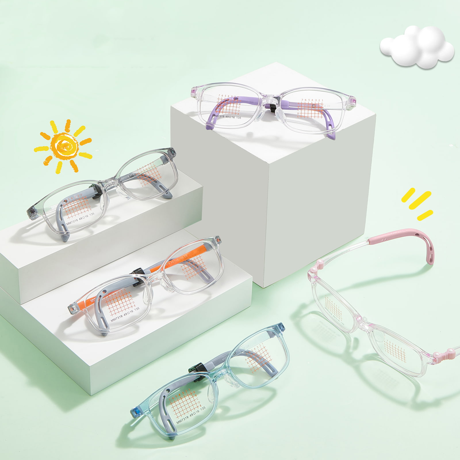 Lunettes EMS à clipser à charnière à mémoire MM7319