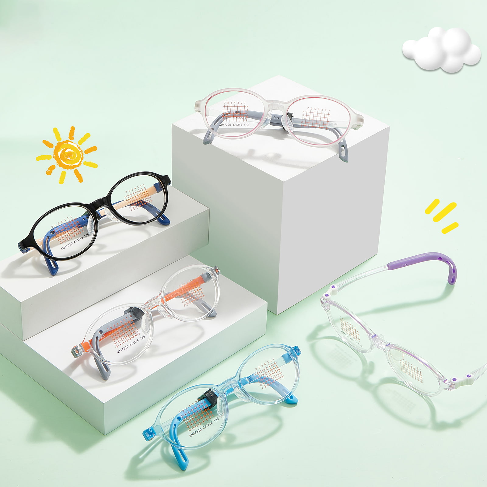 MM7320 Lunettes EMS respectueuses de l'environnement, légères et incassables