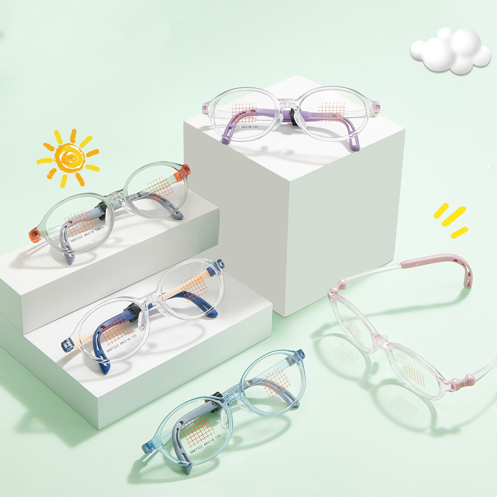 Lunettes EMS de correction d'astigmatisme non déformées MM7322