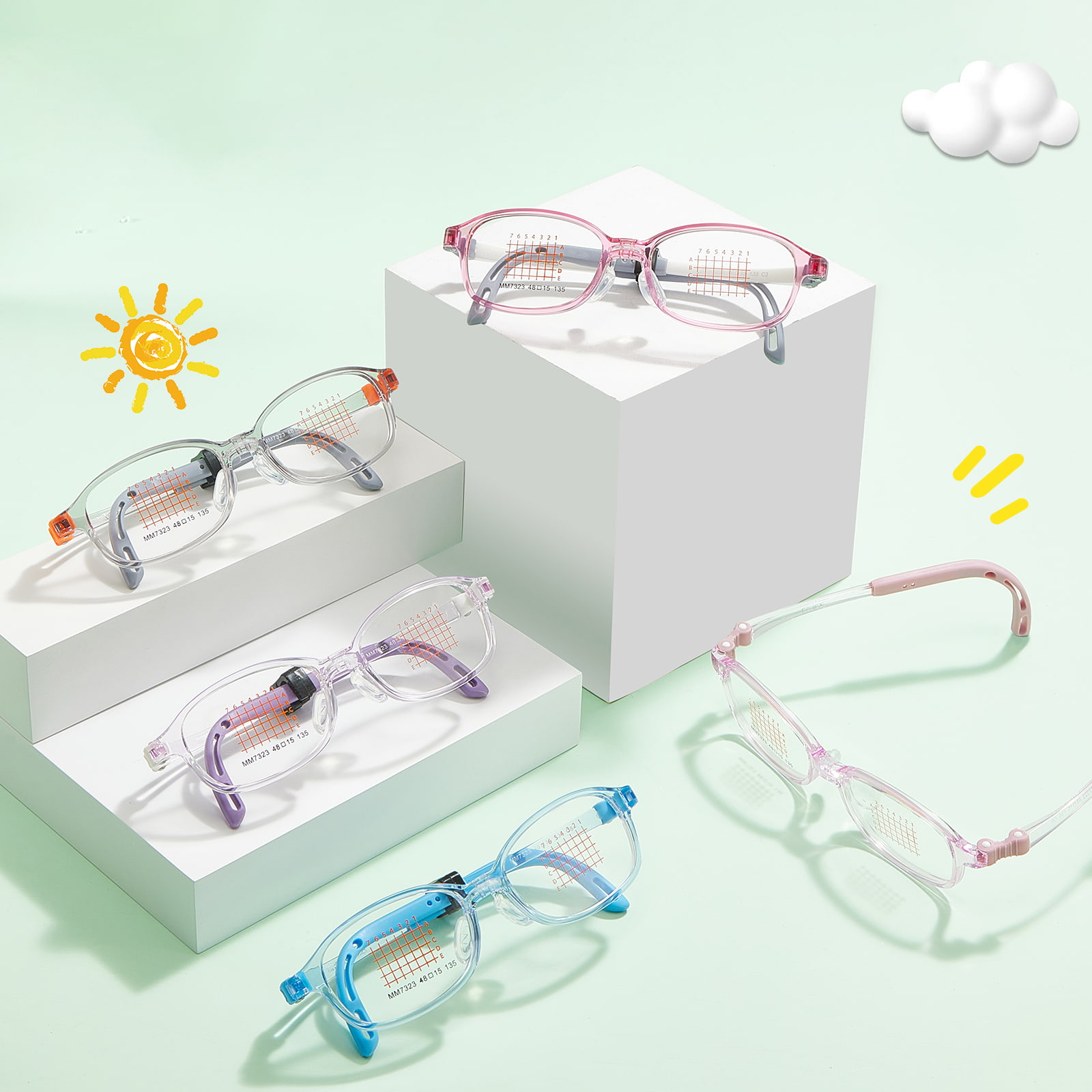Lunettes EMS légères adaptatives à la croissance MM7323