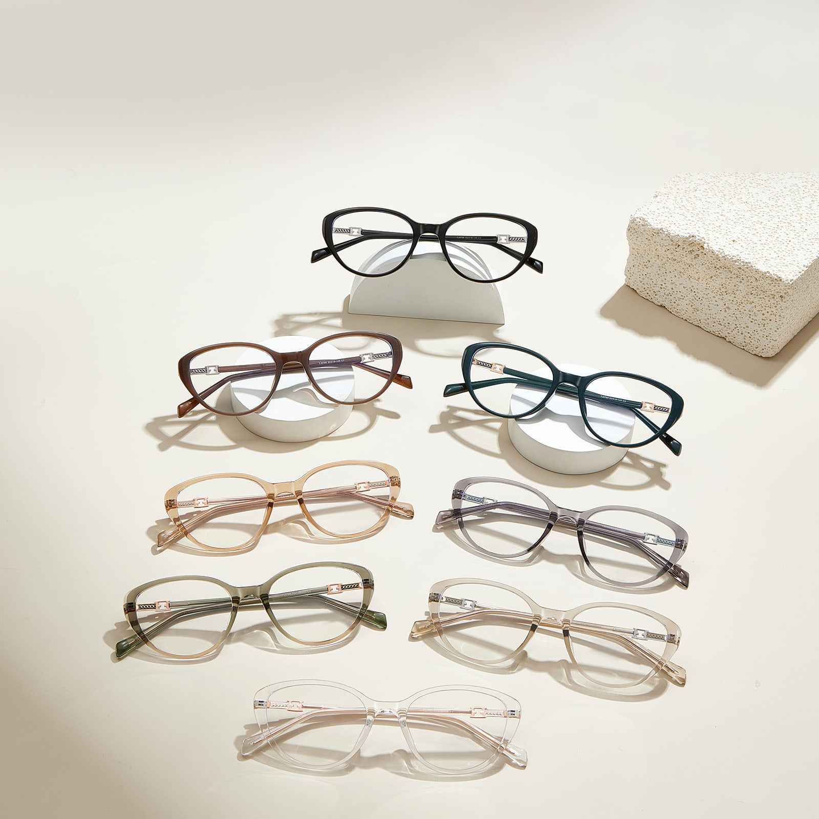 TJ5786 Lunettes anti-lumière bleue à monture papillon élargie