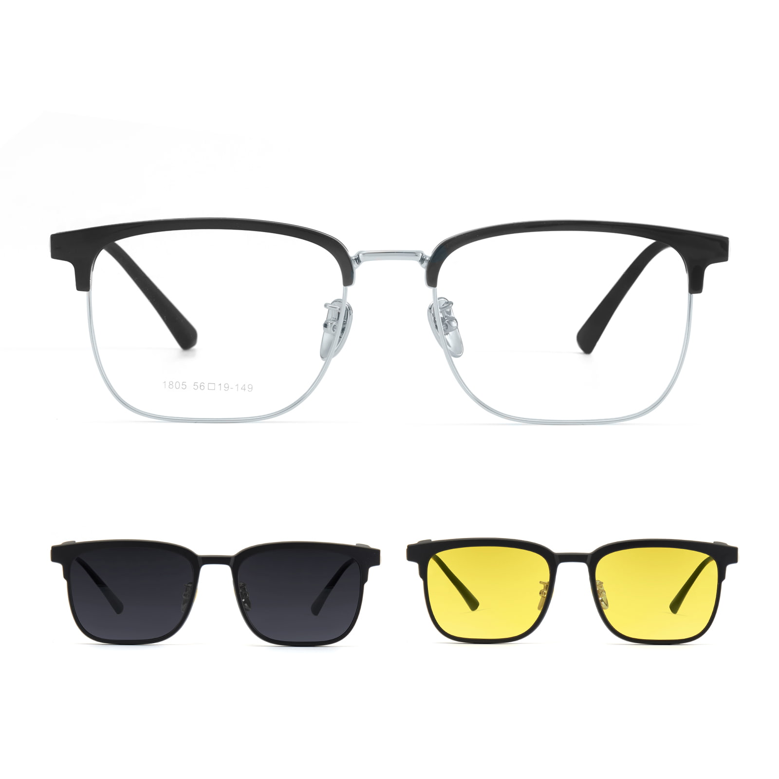 Lunettes de soleil magnétiques trois-en-un à polariseur magnétique à dégagement rapide et sans couture 1805