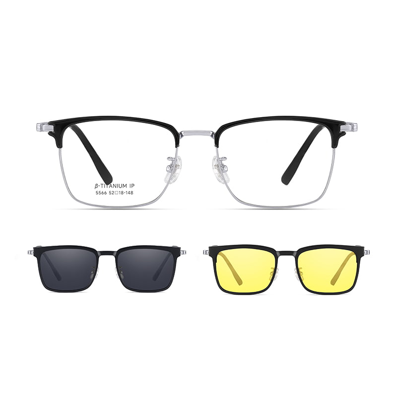 5566 Lunettes de soleil magnétiques 3 en 1 haute définition à aimant intégré invisible