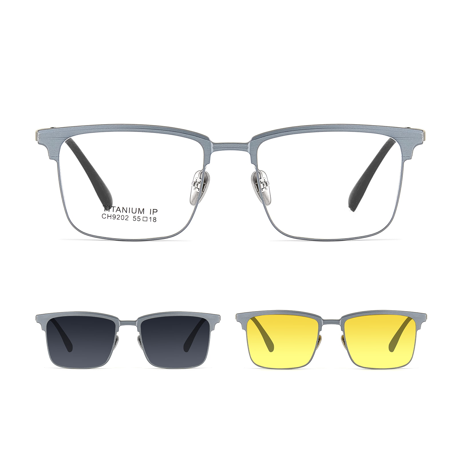 CH9202 Lunettes de soleil magnétiques une pièce trois-en-un pour myopie finement sculptées