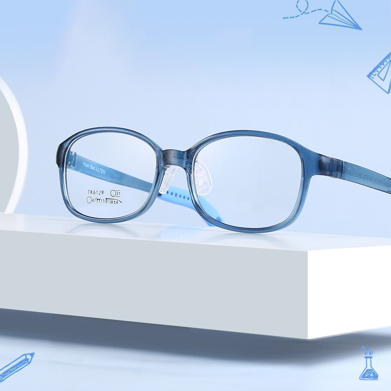 TK6129 Lunettes pour enfants respectueuses de la peau, antidérapantes et réglables