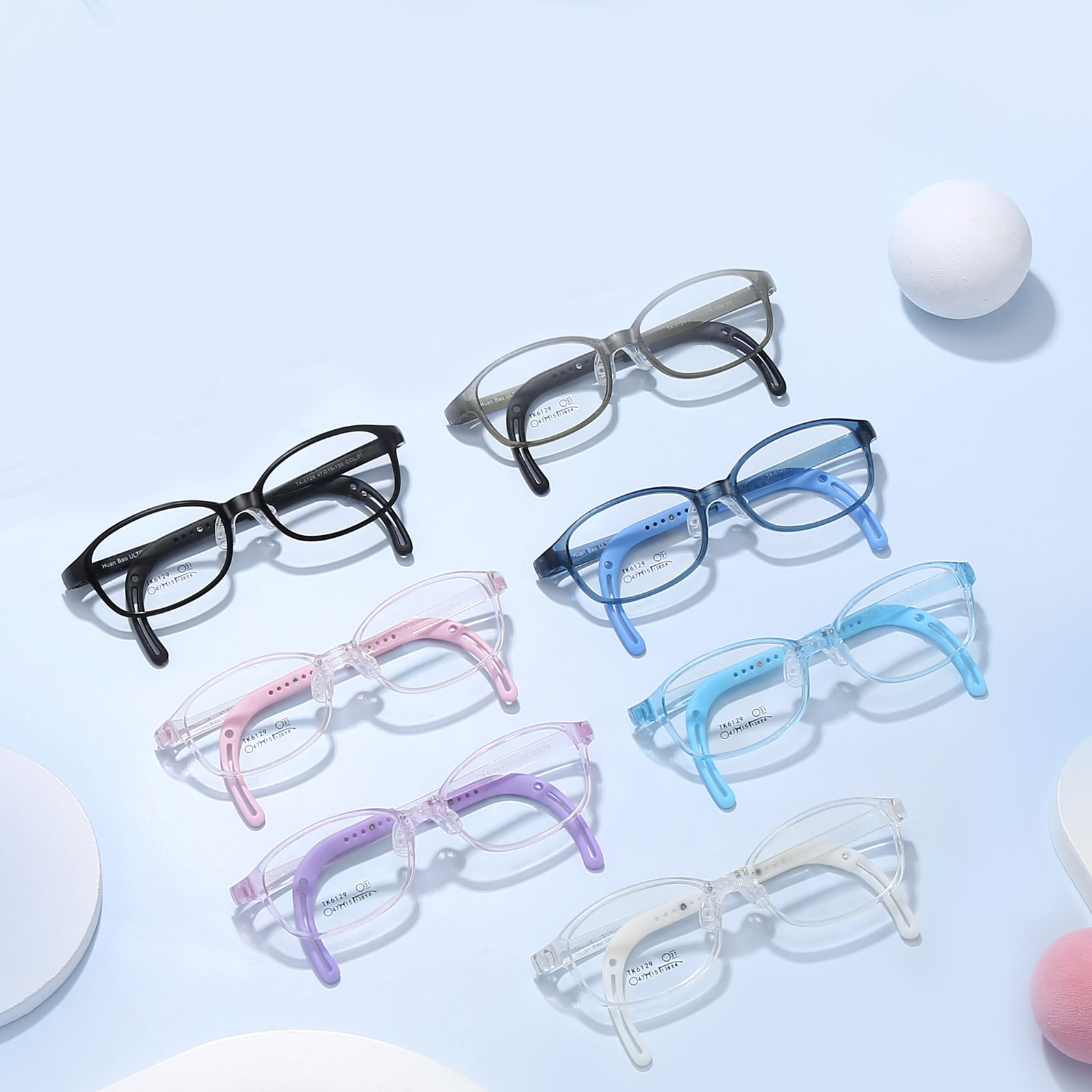 TK6129 Lunettes pour enfants respectueuses de la peau, antidérapantes et réglables