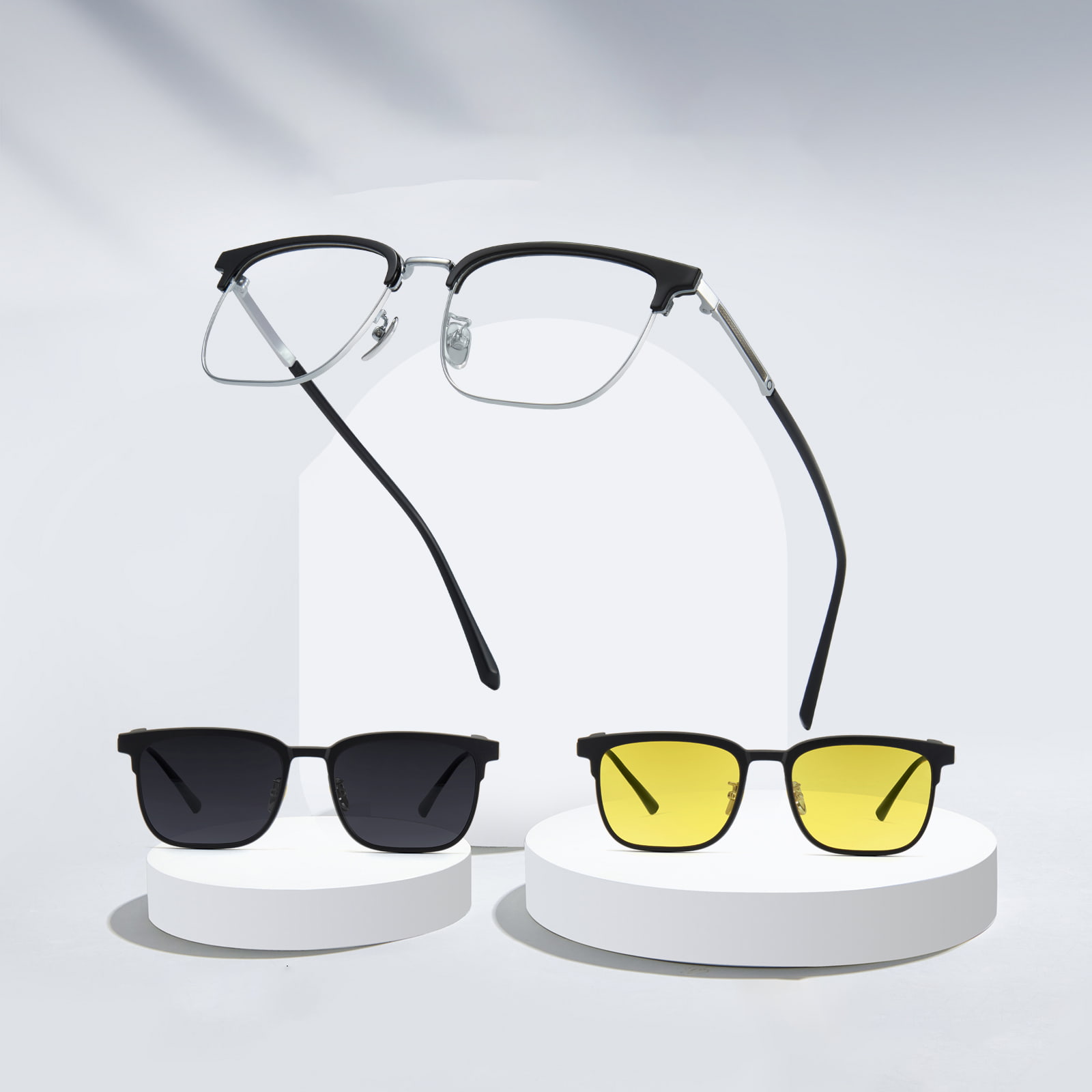 Lunettes de soleil magnétiques trois-en-un à polariseur magnétique à dégagement rapide et sans couture 1805