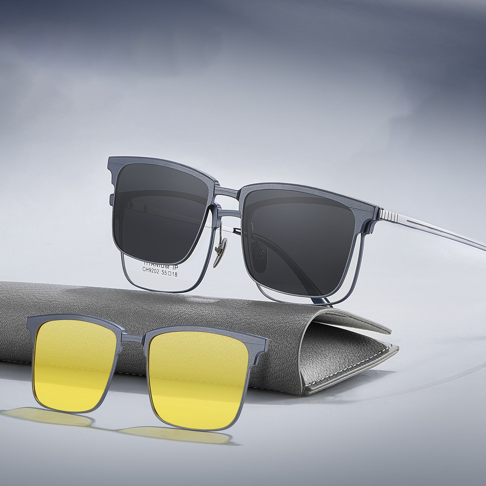 CH9202 Lunettes de soleil magnétiques une pièce trois-en-un pour myopie finement sculptées