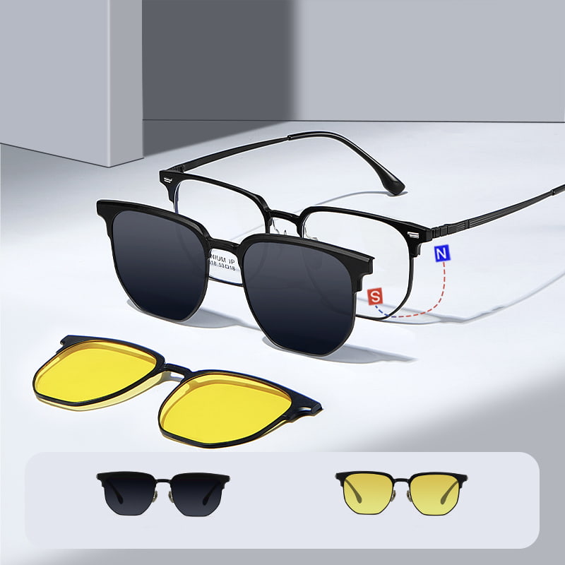 CH9318 Lunettes de soleil magnétiques 3 en 1 avec miroir polygonal Great Wall
