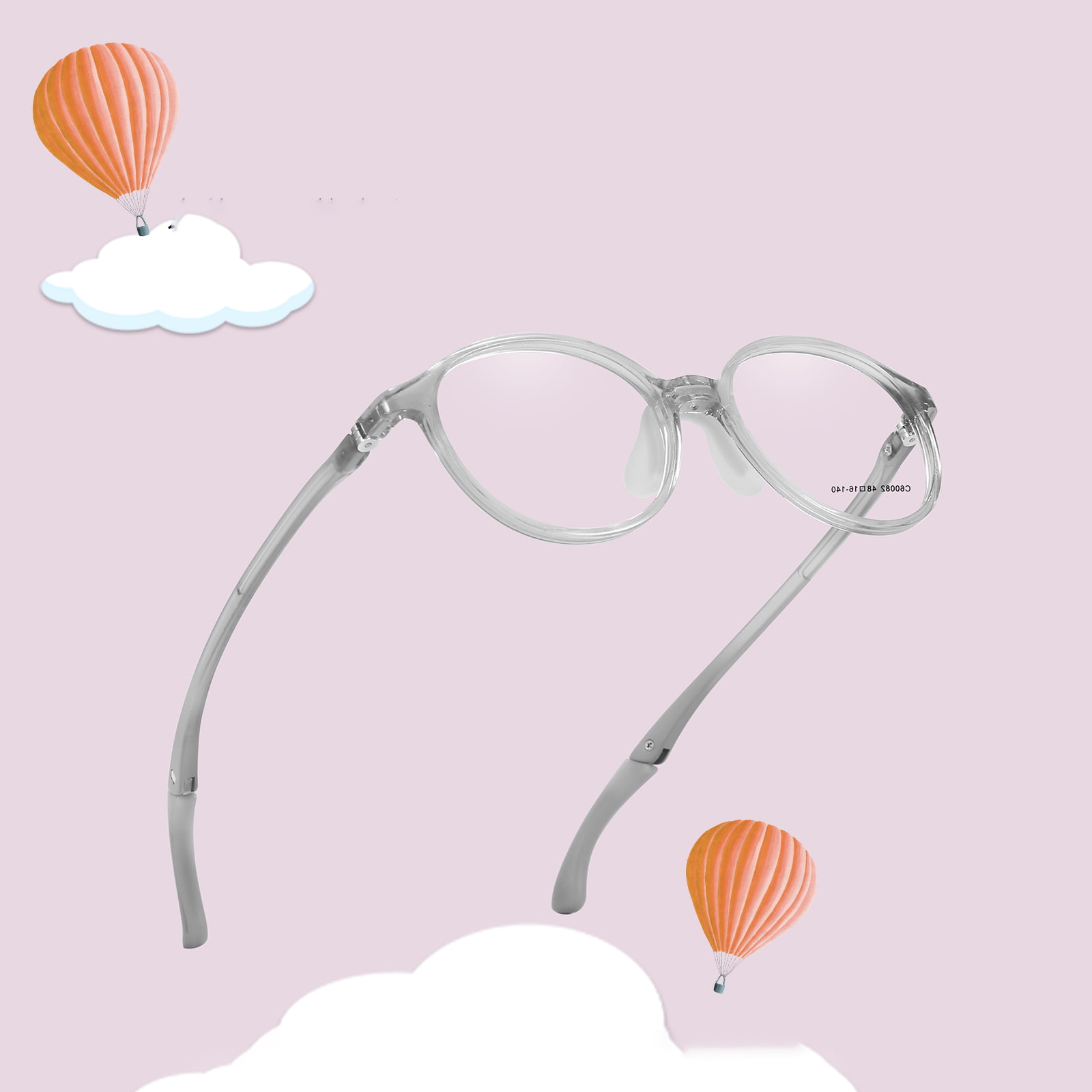 60082 Lunettes de sport ultralégères à monture ronde pour enfants