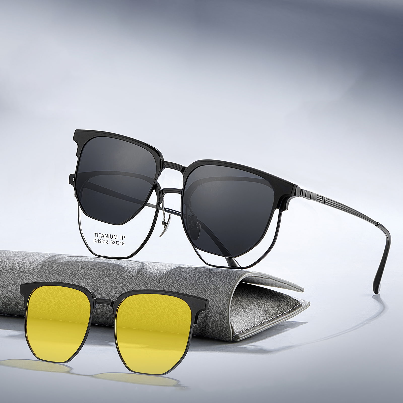 CH9318 Lunettes de soleil magnétiques 3 en 1 avec miroir polygonal Great Wall