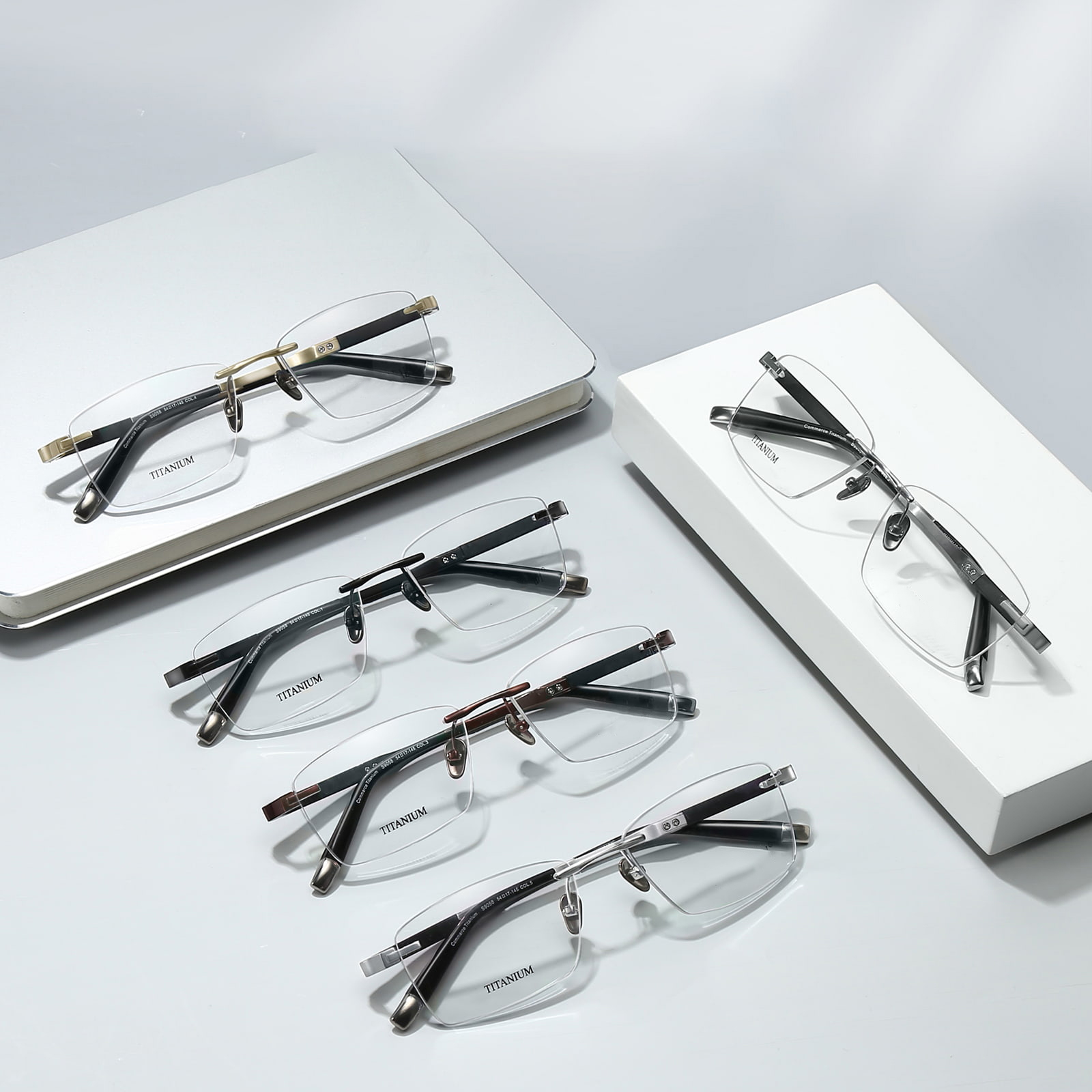 Lunettes en titane pur anti-casse sans monture 9058