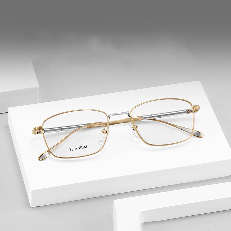 Lunettes rondes en titane pur Bamboo Elite S9072