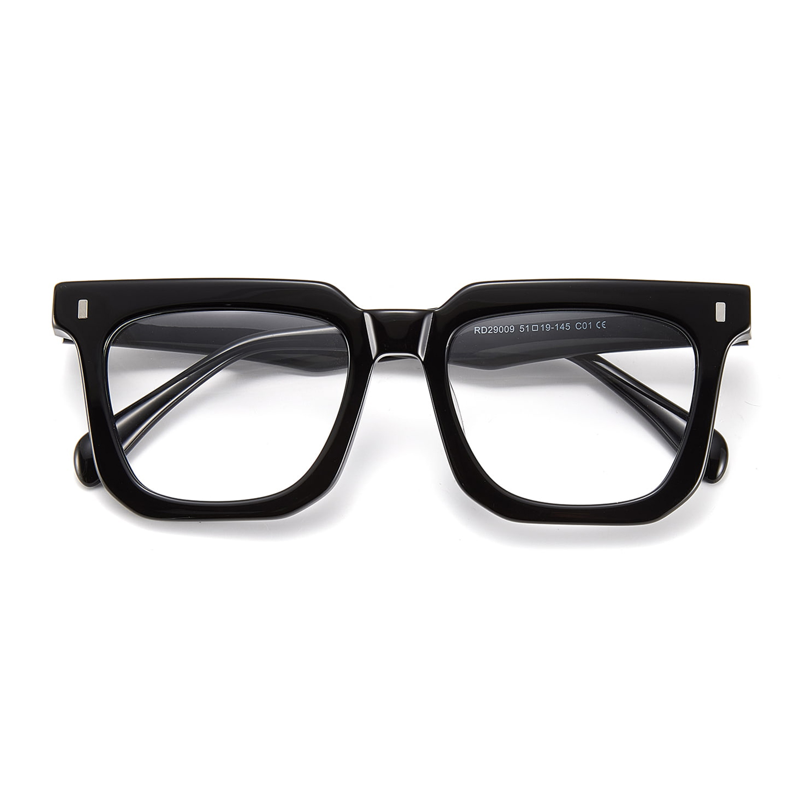 Lunettes en acétate texturé écaille de tortue à monture carrée audacieuse RD29009