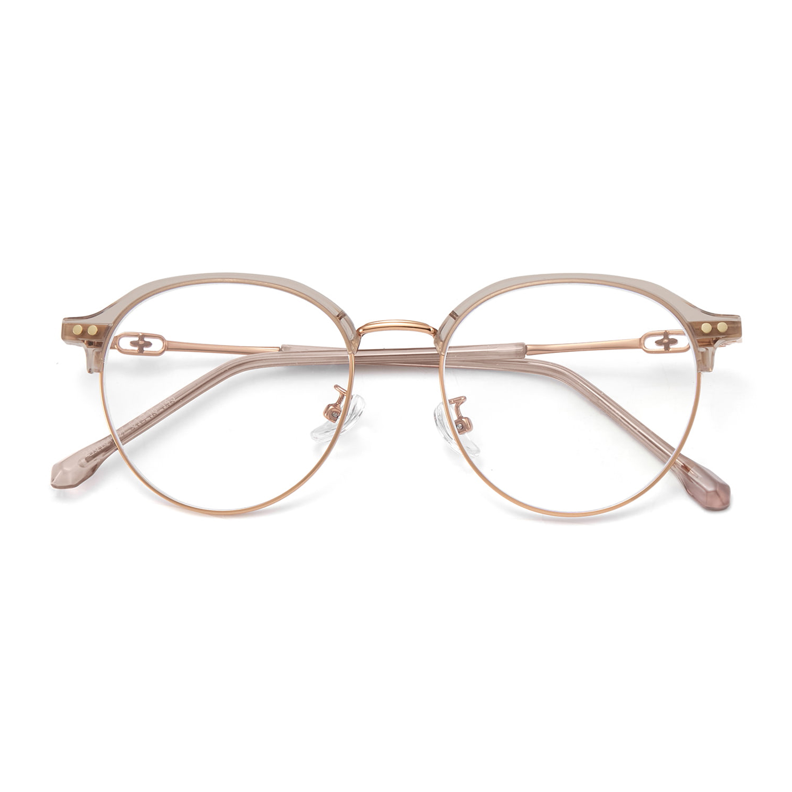 210131 Lunettes bloquant la lumière bleue à monture ronde et à coulée croisée